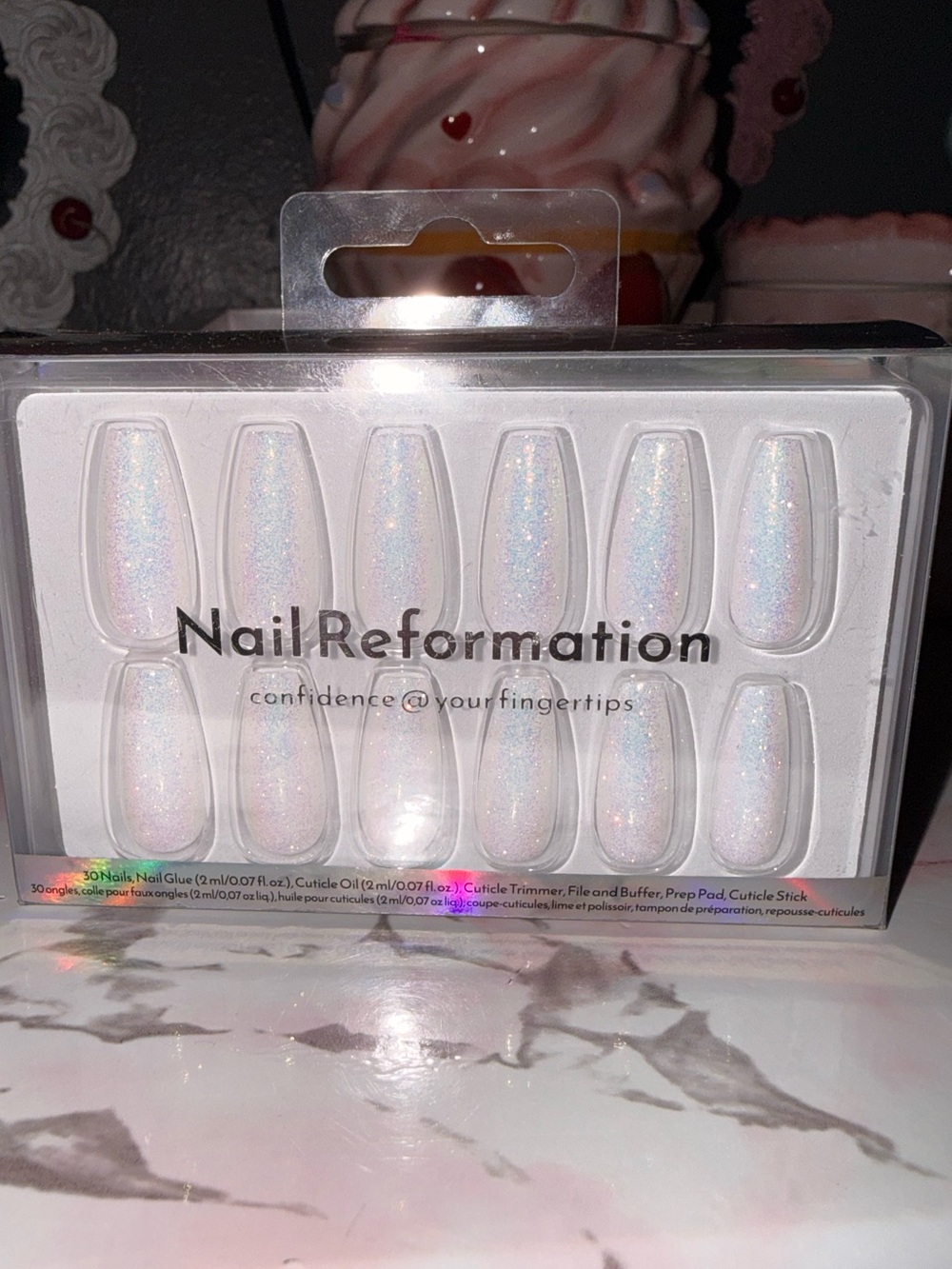 Nail Reformation Irridescent White Press-On Nails